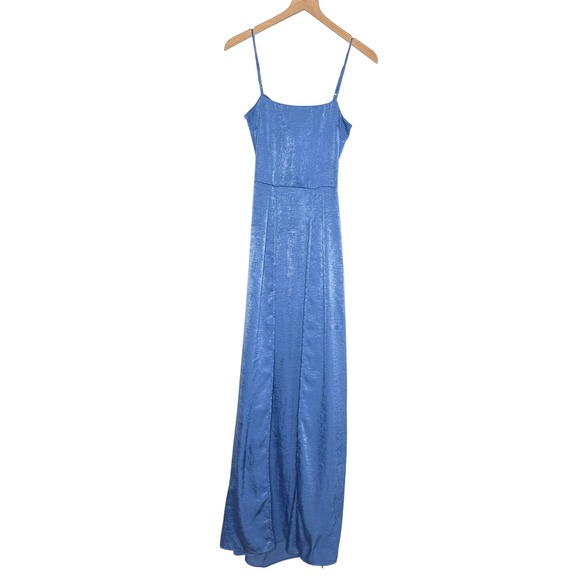 Lucy in the Sky Dresses & Skirts - Homecoming Dance Blue Maxi Dress Small side slit modest conservative shimmer